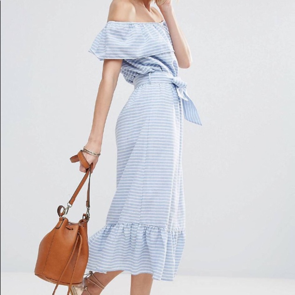 Rage Stripe strapless prairie dress